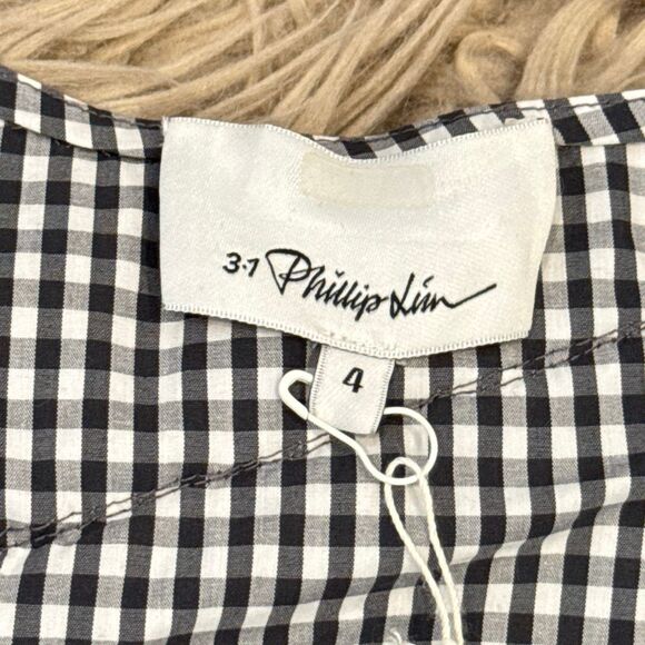 NWT Phillip Lim Women's Gathered Gingham Top Size 4 - Picture 3 of 7